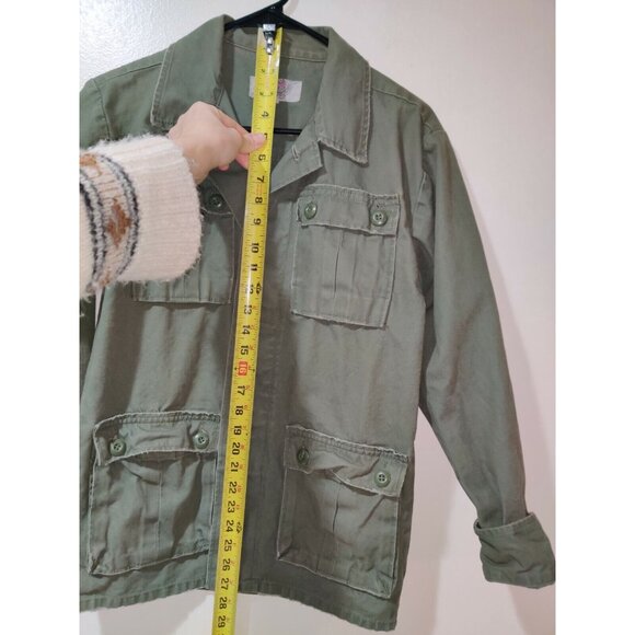 Anthro Ecote Women's XS Field Jacket Military Green Pockets Buttons Embroidered - Picture 5 of 12